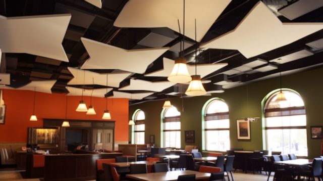 acoustical cloud ceiling for restaurant